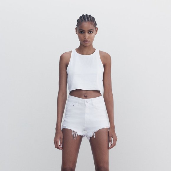Zara Pants - NWT Zara US 6 Whiskey Hi Rise Denim Shorts
